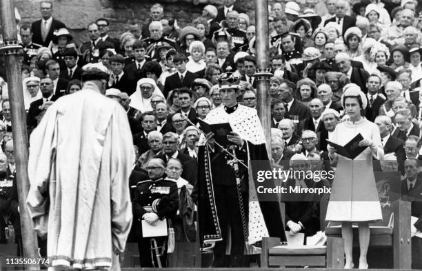 The Investiture of Prince Charles at Caernarfon Castle, Caernarfon, Wales, 1st July 1969,