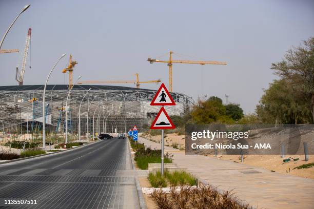 March 31: A general view of the construction of The Education City Stadium located in the middle of several university campuses at the Qatar...