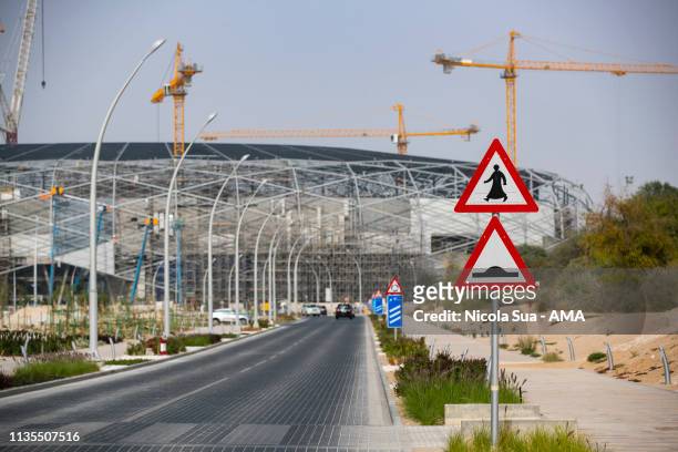 March 31: A general view of the construction of The Education City Stadium located in the middle of several university campuses at the Qatar...
