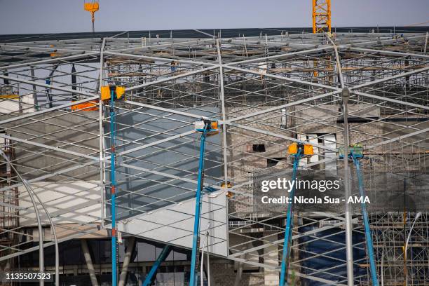 March 31: A general view of the construction of The Education City Stadium located in the middle of several university campuses at the Qatar...