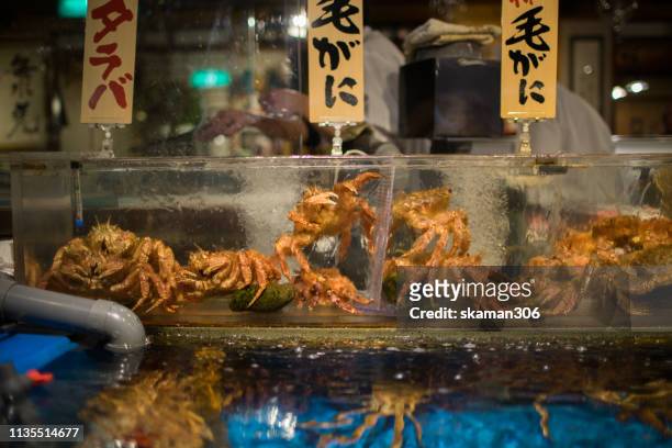 hokkaido king crab in fresh market hakodate hokkaido japan 2019 - alaskan king crab foto e immagini stock