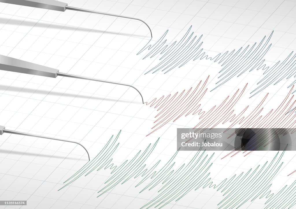Polygraph Lie Detector Test Vector Close-up
