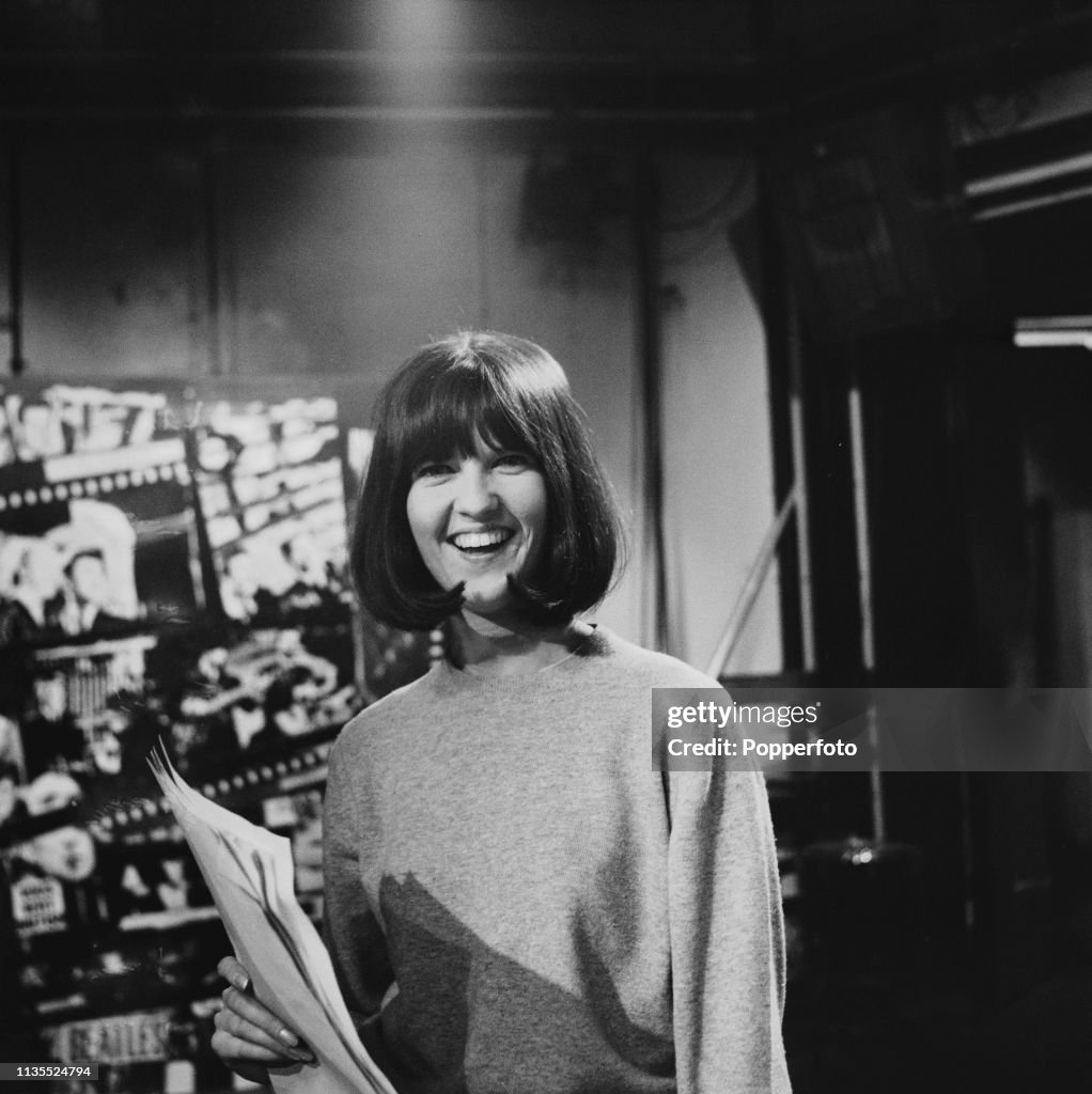 English Television Presenter Cathy McGowan Pictured On The Set Of The english-television-presenter-cathy-mcgowan-pictured-on-the-set-of-the