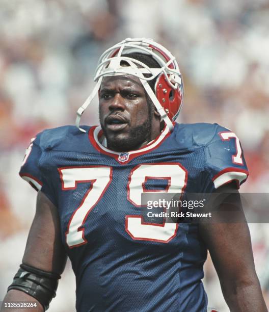 Ruben Brown, Guard for the Buffalo Bills during the American Football Conference East game against the New Orleans Saints on 9 September 2001 at the...