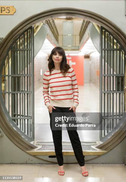 Spanish actress Maribel Verdu, ambassador of the 2030 Agenda, poses before reading a declaration in favor of the Sustainable Development Goals marked...