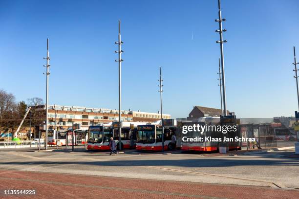 bus station in delft, netherlands - south holland stock pictures, royalty-free photos & images