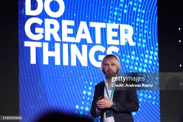 Alessio Aceti,VP New Business of Kaspersky Lab speaks during the Kaspersky Lab European Strategic Session on March 11, 2019 in Split, Croatia.