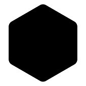 Hexagon with rounded corners icon black color vector illustration flat style image
