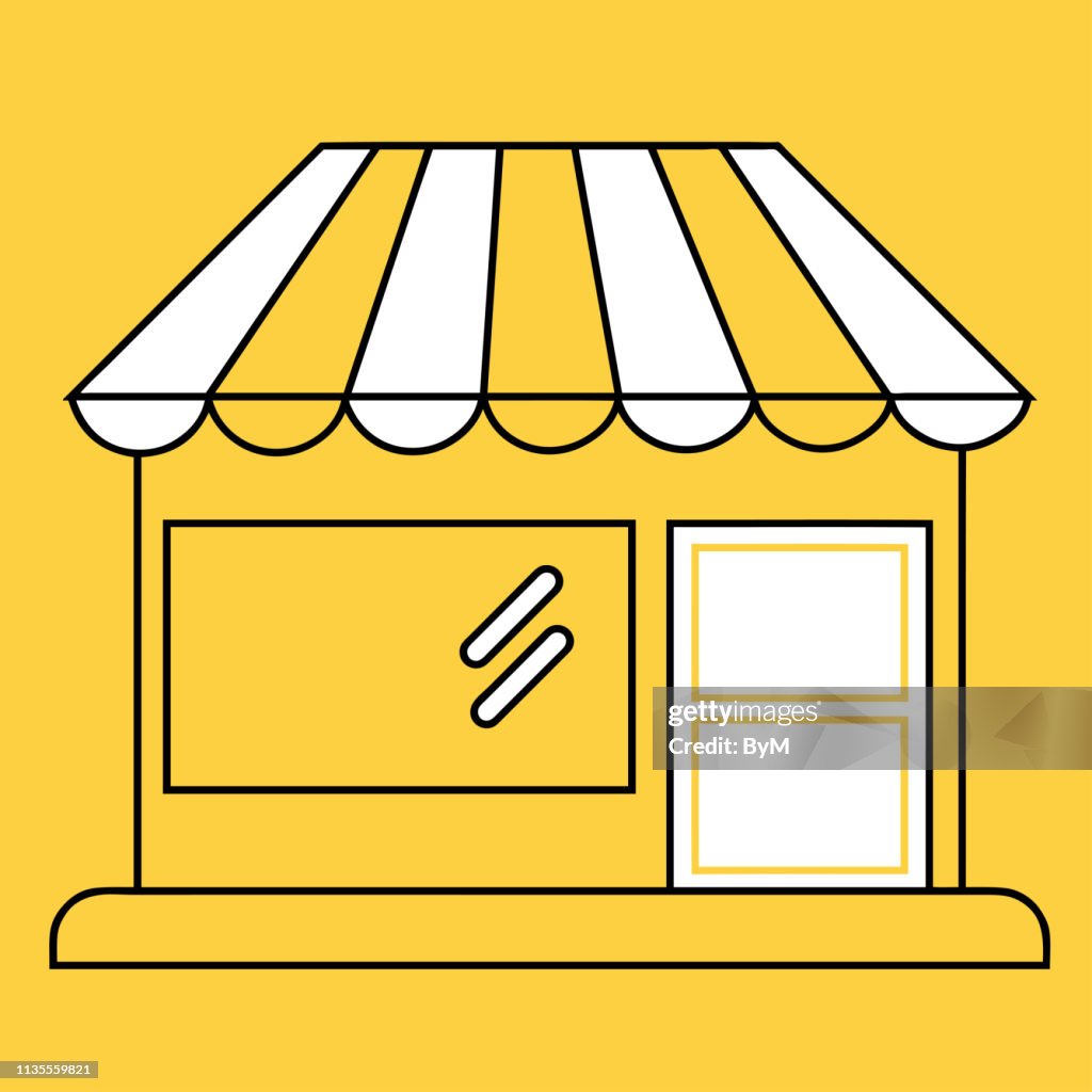 Linear shop store house vector illustration