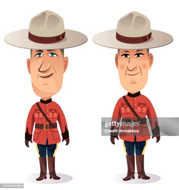 royal canadian mounted police - people in quebec city stock illustrations