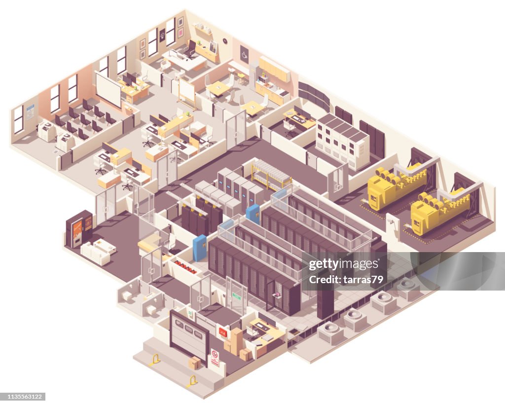 Isometric Data Center Interior High-Res Vector Graphic - Getty Images