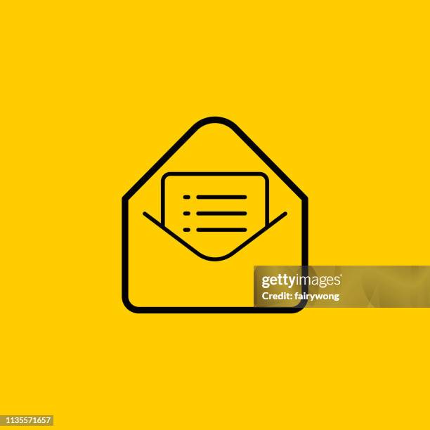 mail icon - open envelope stock illustrations