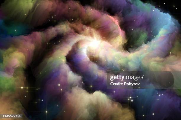 multicolored painted nebula - galaxy texture stock illustrations