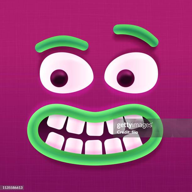 monster face - eyebrow stock illustrations