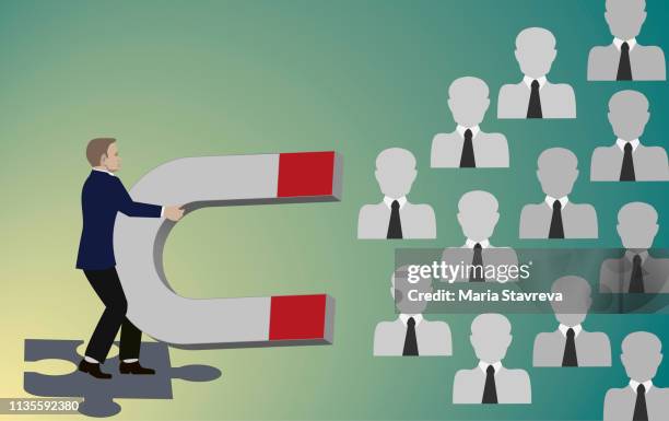 attracting customers.vector - sales leads stock illustrations