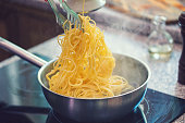 Preparing Spaghetti With Vongole
