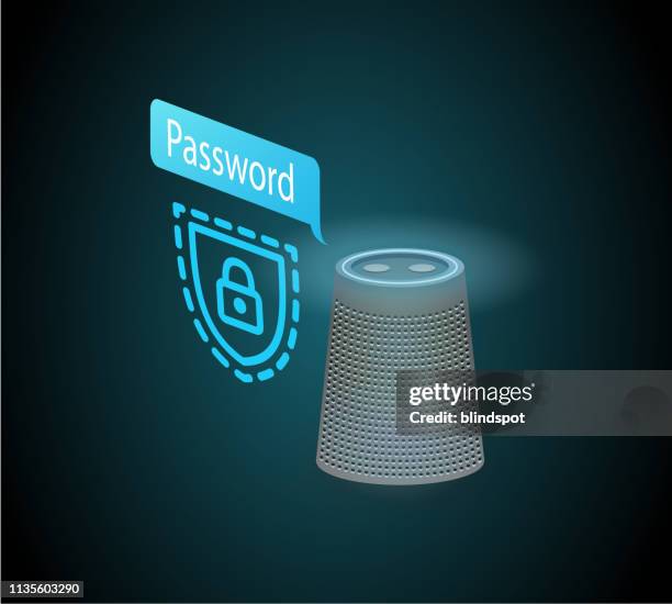virtual assistant security - bluetooth security stock illustrations