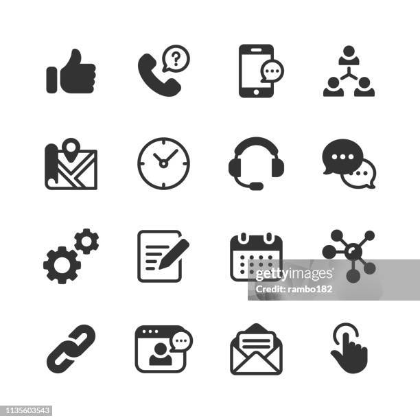 wenden sie sich an uns glyph-icons. pixel perfect. für mobile und web. enthält solche icons wie telefon, support, standort, home, visitenkarte. - headset stock-grafiken, -clipart, -cartoons und -symbole