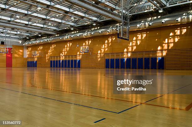 empty gymnasium sport center hall - school gymnastics stock pictures, royalty-free photos & images