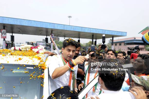 Congress candidate from Gautam Budh Nagar welcomes Congress General Secretary In-charge for western Uttar Pradesh Jyotiraditya Scindia before his...