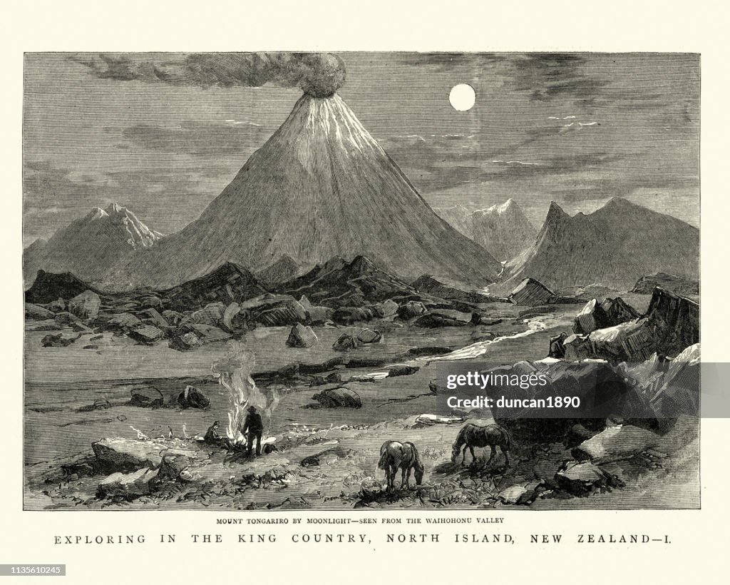 Mount Tongariro, North Island of New Zealand, 19th Century