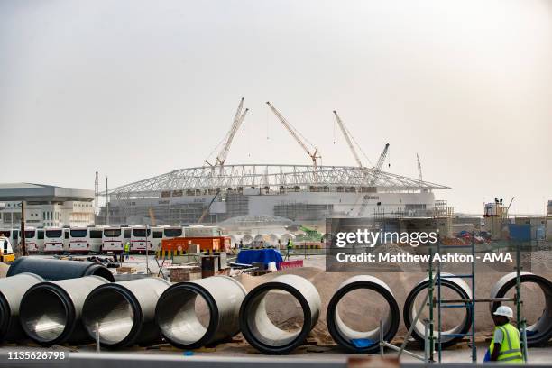 March 31: A general view of the construction of The Al Rayyan Stadium in Al Rayyan in Metropolitan Doha, Qatar - venue for the FIFA World Cup Final...