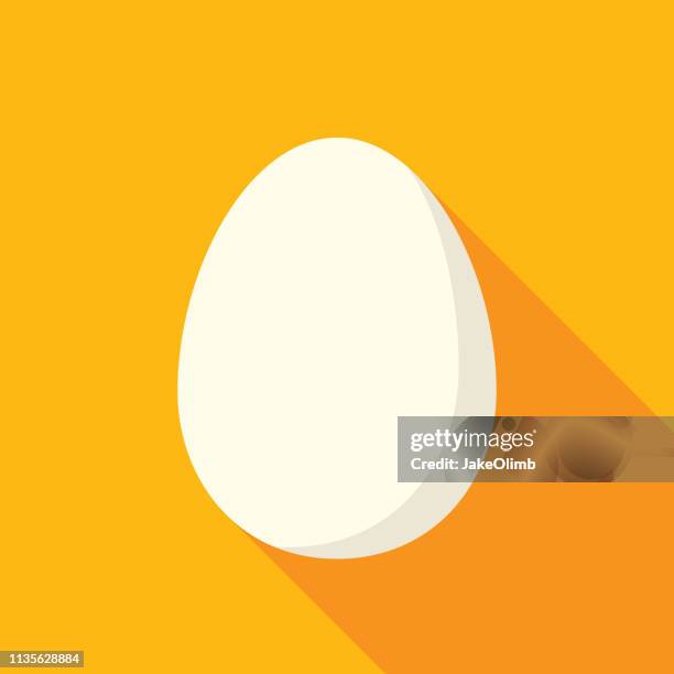 ilustraciones, imágenes clip art, dibujos animados e iconos de stock de icono de huevo plano - huevo comida básica