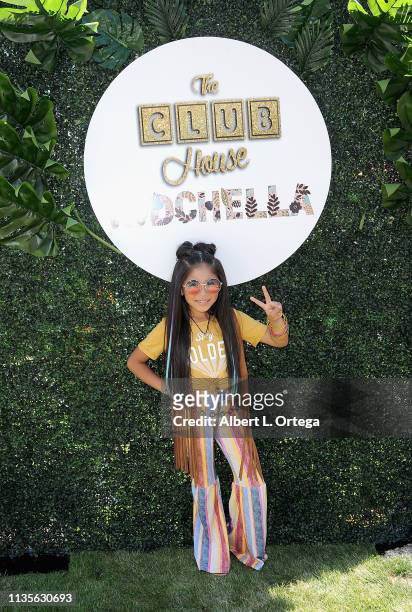 Gia Zuniga arrives for Clubhouse Kidchella held at Pershing Square on April 6, 2019 in Los Angeles, California.