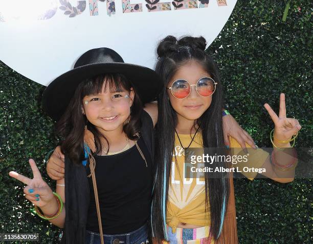 Caidynce Aquino and Gia Zuniga arrive for Clubhouse Kidchella held at Pershing Square on April 6, 2019 in Los Angeles, California.