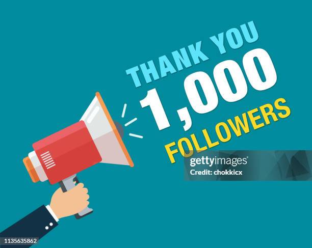 thank you 1000 followers ads - 1000 stock illustrations