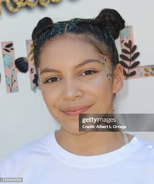 Mina Higgins arrives for Clubhouse Kidchella held at Pershing Square on April 6, 2019 in Los Angeles, California.