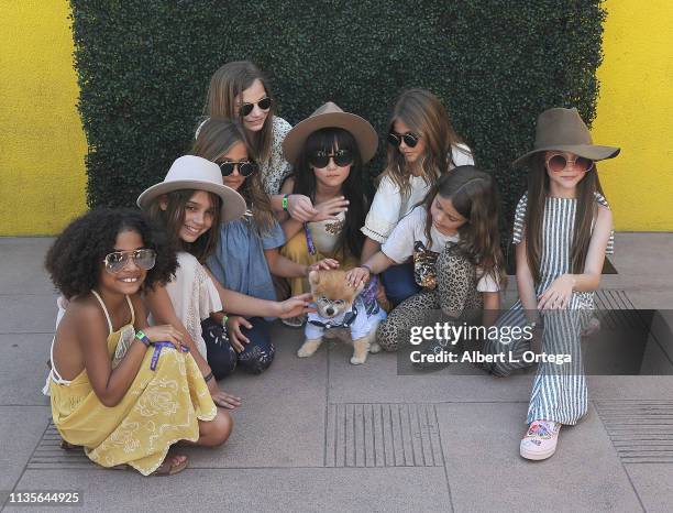 Bentley The Pom and friends attend Clubhouse Kidchella held at Pershing Square on April 6, 2019 in Los Angeles, California.