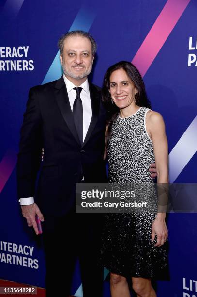 Preet Bhahara and Dalya Bharara attend the Literacy Partners' 2019 Annual Evening of Readings & Gala Dinner at Cipriani Wall Street on March 13, 2019...