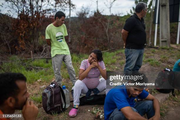 Family of Venezuelan musicians walks to the city of Boa Vista in search of work and better conditions on April 7, 2019 in Pacaraima, Brazil....