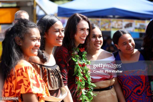 New Zealand Prime Minister Jacinda Ardern attends Polyfest on March 14, 2019 in Auckland, New Zealand. The festival features traditional music,...