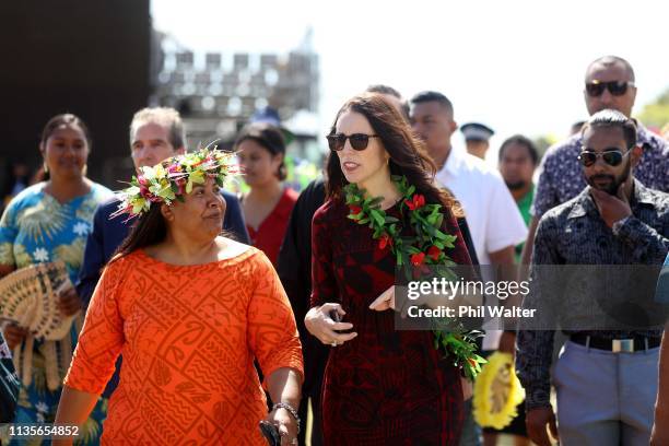 New Zealand Prime Minister Jacinda Ardern attends Polyfest on March 14, 2019 in Auckland, New Zealand. The festival features traditional music,...