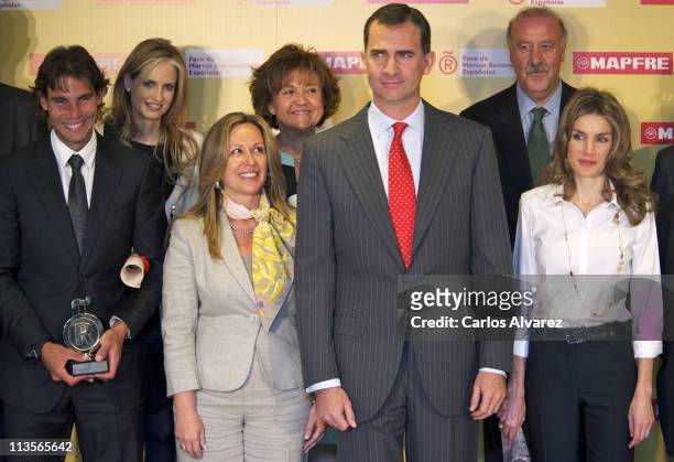 Spanish tennis player Rafa Nadal, Spanish Foreign Minister Trinidad Jimenez, Prince Felipe of Spain and Princess Letizia of Spain attend the...