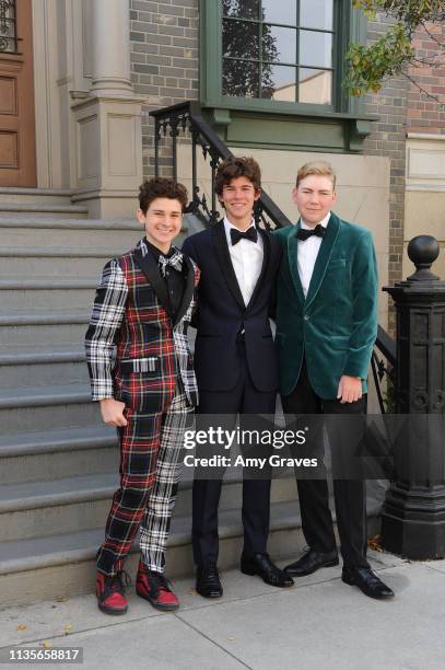 Jax Malcolm, Chase Mangum and Connor Dean attend the 2019 Young Entertainer Awards at Steven J. Ross Theatre on the Warner Bros. Lot on April 7, 2019...