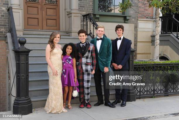 Alyssa de Boisblanc, Jordyn Curet, Jax Malcolm, Connor Dean and Chase Mangum attend the 2019 Young Entertainer Awards at Steven J. Ross Theatre on...