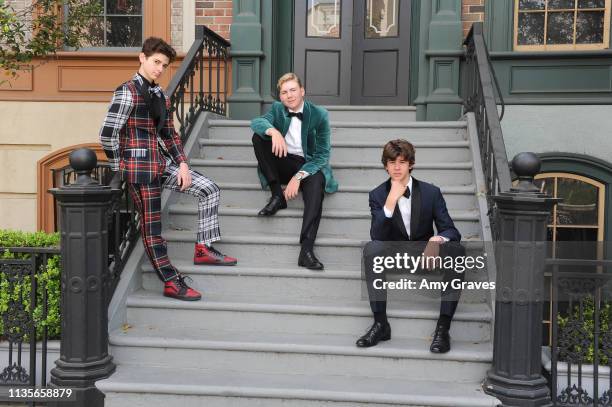 Jax Malcolm, Connor Dean and Chase Mangum attend the 2019 Young Entertainer Awards at Steven J. Ross Theatre on the Warner Bros. Lot on April 7, 2019...