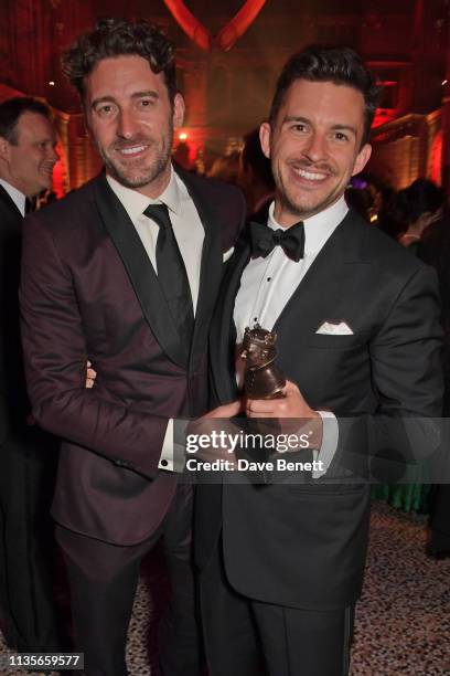 Jonathan Bailey attends The Olivier Awards 2019 after party at The Natural History Museum on April 7, 2019 in London, England.