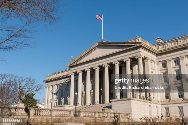 us treasury department, washington dc - departamento do tesouro americano imagens e fotografias de stock