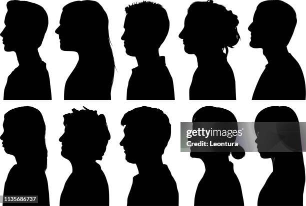 hochdetaillierte profile - männlicher teenager stock-grafiken, -clipart, -cartoons und -symbole