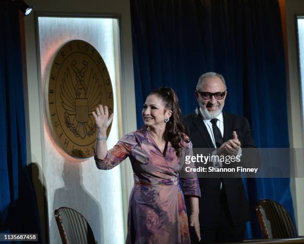 Gershwin Prize recipients Gloria and Emilio Estefan at the 2019 Gershwin Prize Honoree's Tribute Concert at DAR Constitution Hall on March 13, 2019...