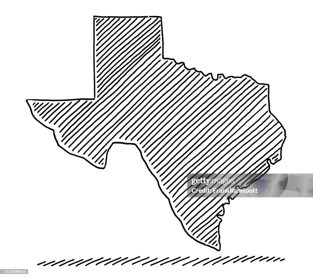 Texas Map Silhouette Drawing High-Res Vector Graphic - Getty Images