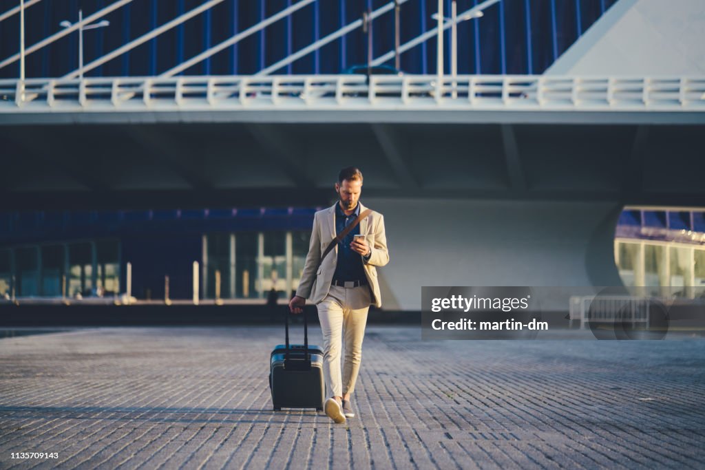 Businessman on business trip in Spain