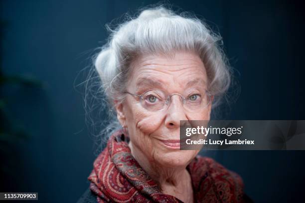 portrait of a beautiful senior woman, looking kindly at the camera - studiofoto stock pictures, royalty-free photos & images