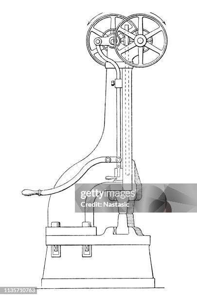 dampfhammer - stanzpresse stock-grafiken, -clipart, -cartoons und -symbole