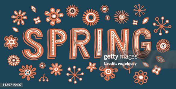 Spring Lettering With Flowers High-Res Vector Graphic - Getty Images
