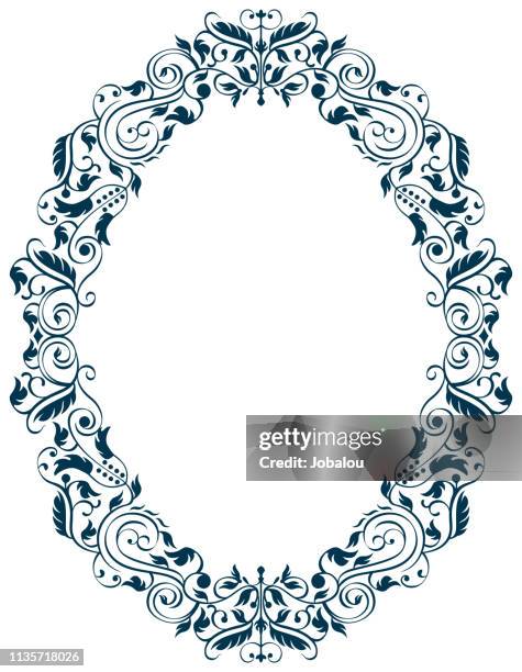 antiquitätenstil-oval-rahmen - relief carving stock-grafiken, -clipart, -cartoons und -symbole